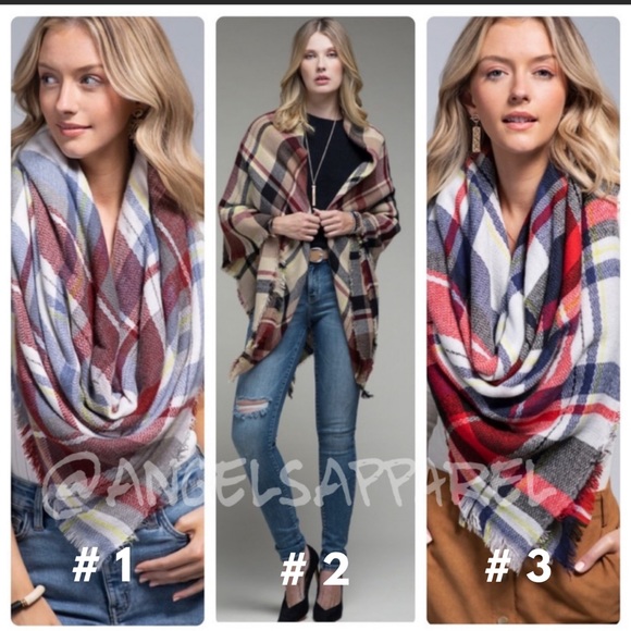 Private Label Accessories - 🆕 Blanket Plaid Scarf, Avail. in 3 different color blends.  CHOOSE: ⬇️